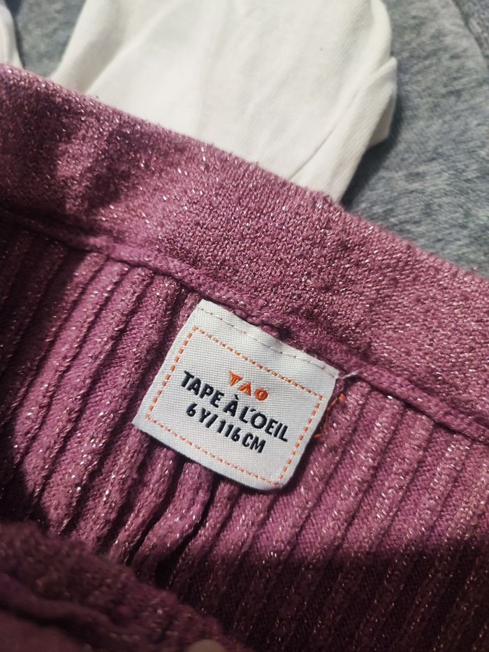 Ensemble t-shirt manche longue et legging épais côtelé taille 6 ans - photo numéro 2