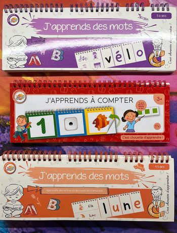 Lot de 3 cahiers d’apprentissage en spirales