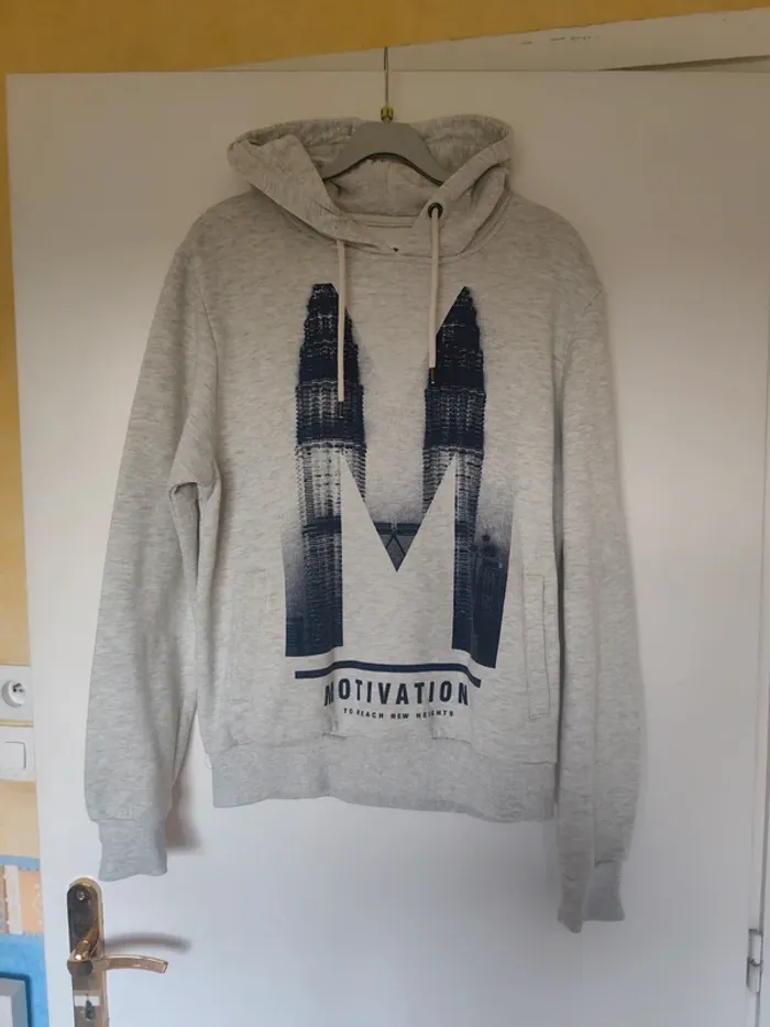 Pull à capuche gris cedar wood state M
