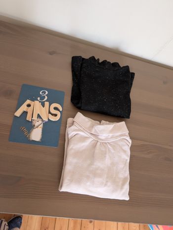 Lot de 2 t shirts manches longues col haut 3 ans 