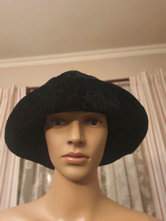 Chapeau noir style velour taille unique M - photo numéro 3