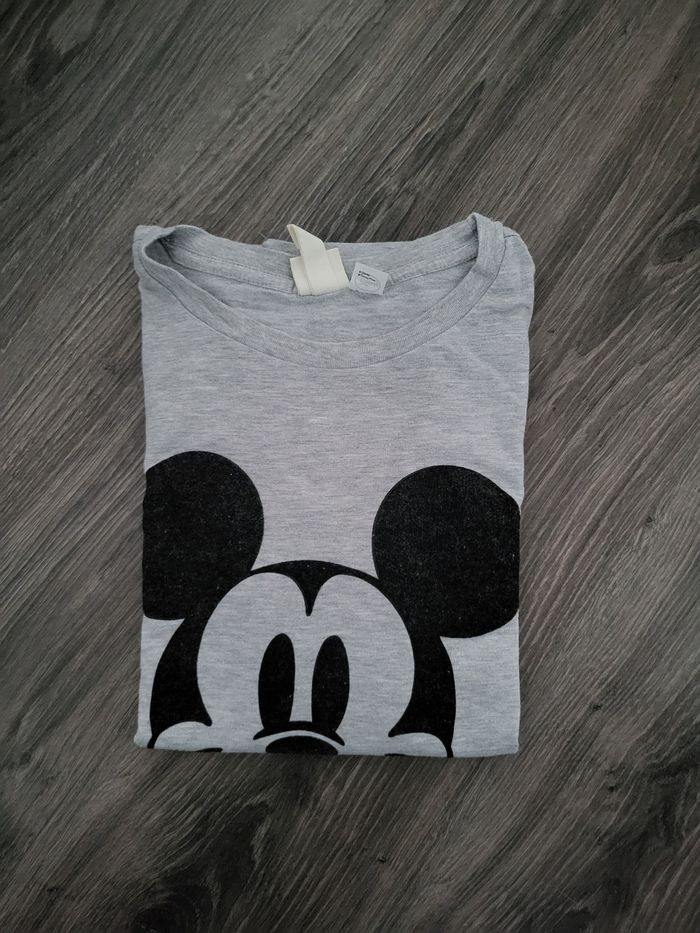 T shirt tete de Mickey gris - photo numéro 3