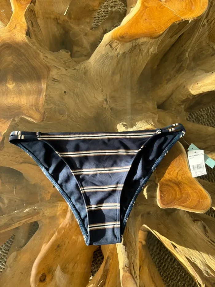 Bas de maillot de bain Roxy bleu marine blanc doré - photo numéro 2