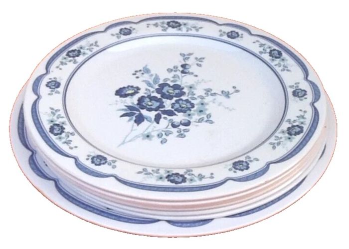 6 Assiettes plates / 1 Plat de service (plastique)  Décor floral  Assiette plate (plastique) - photo numéro 2