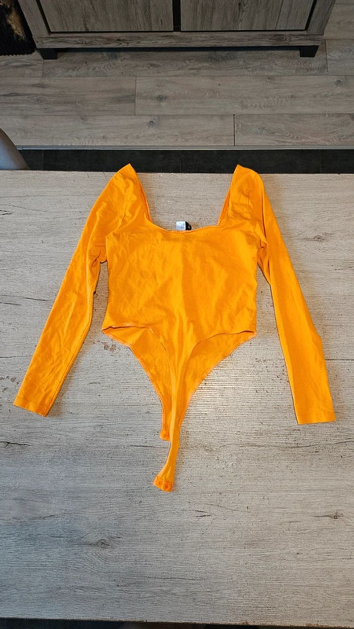 Body à manches longues orange, élastique, H&M Divided, M - photo numéro 7