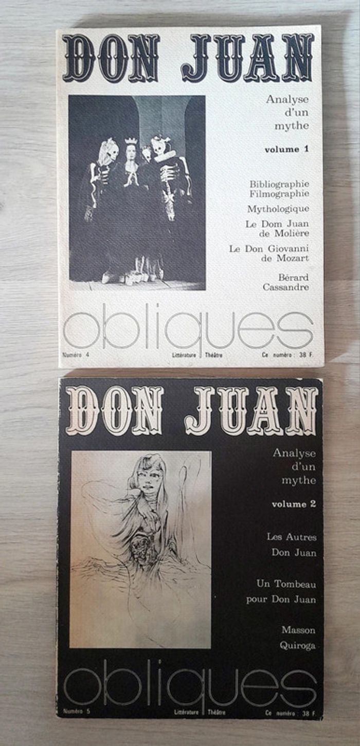 Don Juan analyse d'un mythe volume 1 et 2