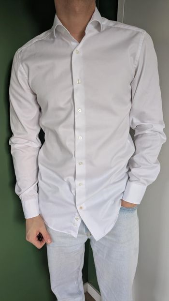 Chemise Eterna à manches longues, blanche.