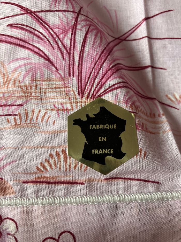 Vintage-Très belle parure de lit rose neuve-Motifs japonisants - photo numéro 9