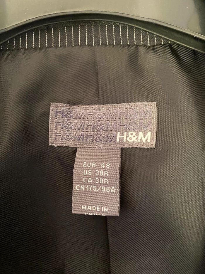 Veste de costume rayé noir/blanc H&M Taille 48 - photo numéro 5