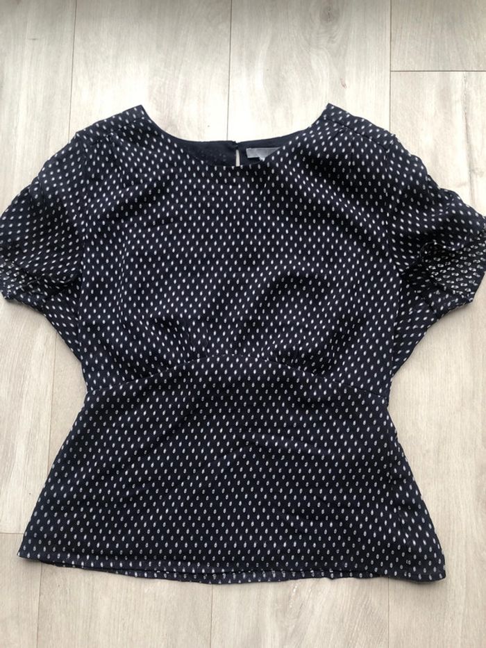 Jolie blouse H&M imprimée taille 36 marine