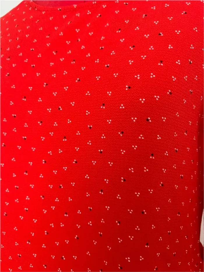 Blouse peplum rouge imprimée manches 3/4 InExtenso - photo numéro 3
