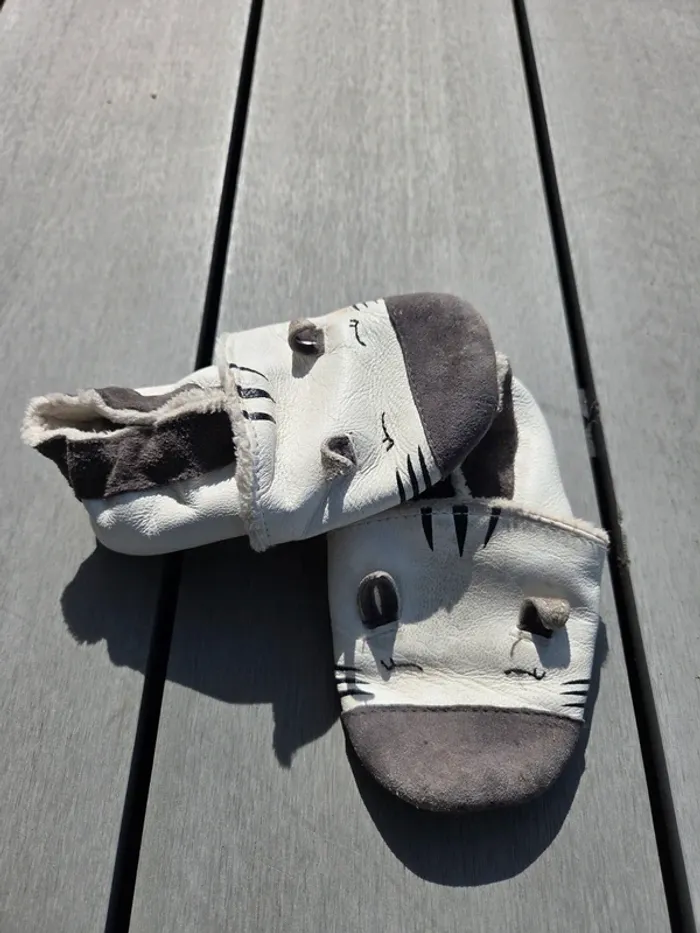 Chaussons fourrés cuir Bibalou - photo numéro 2