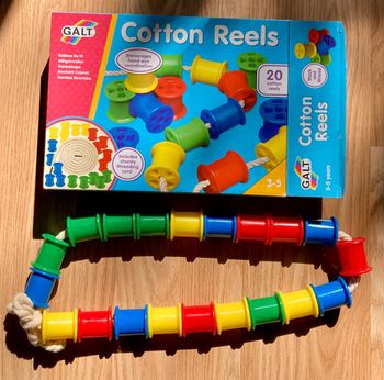 Jeu de bobines + Balle Puzzle en coton bio - Montessori