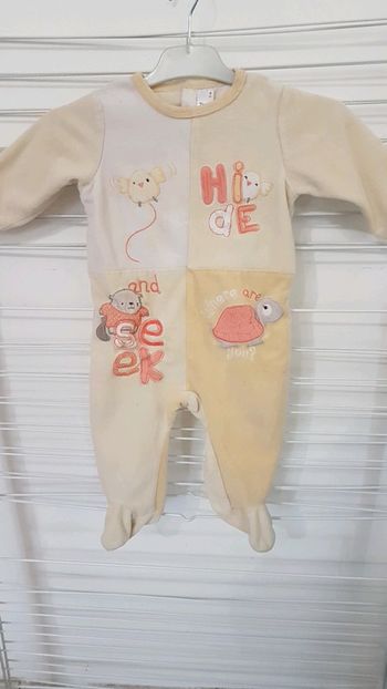 Pyjama chaud jaune animaux 9 mois
