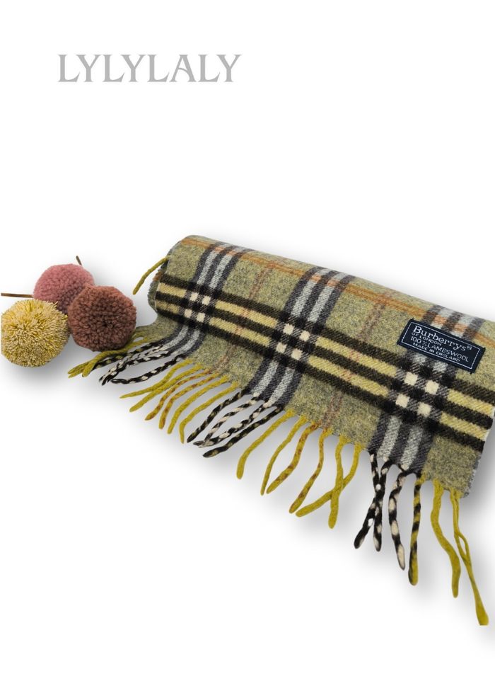 🌿 Écharpe Burberrys vintage vert olive – Authentique Made in England - photo numéro 4