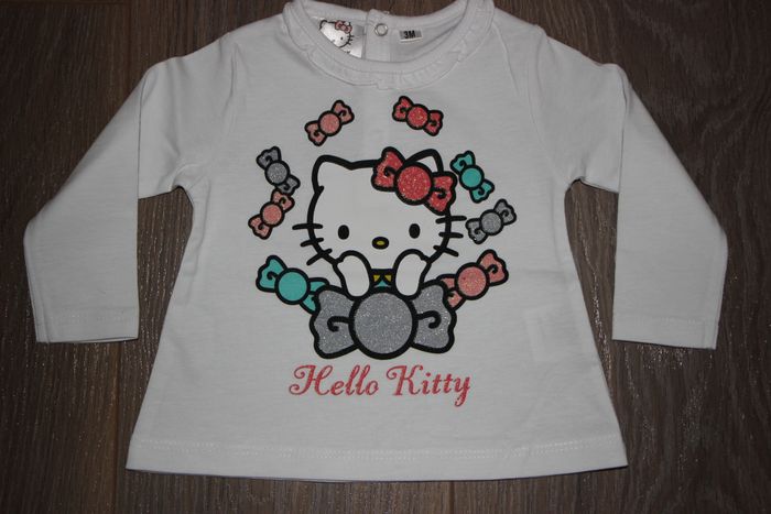 t-shirt Hello Kitty 3 mois blanc - photo numéro 2