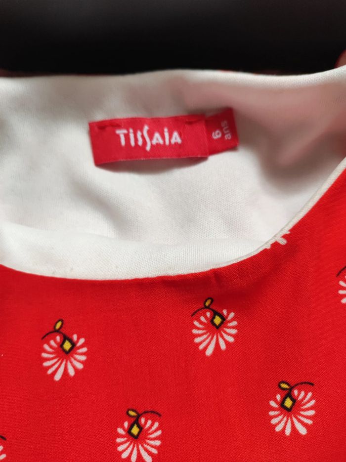 Belle robe rouge à fleurs manches courtes 6 ans - photo numéro 9