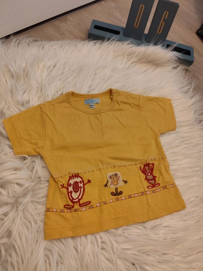 T shirt jaune moutarde