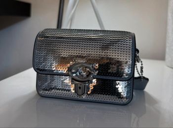 Sac Coach Tabby Micro Sequin Argenté - Neuf