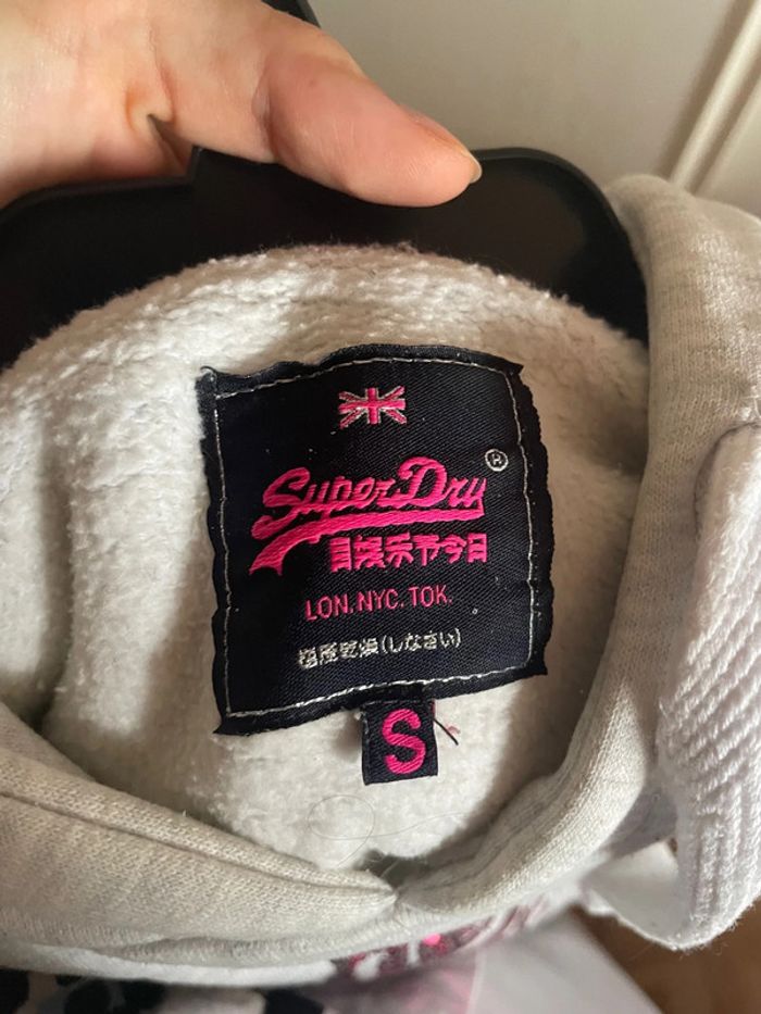 Sweat à capuche à sequins Vintage Logo Superdry Femme taille S - photo numéro 4