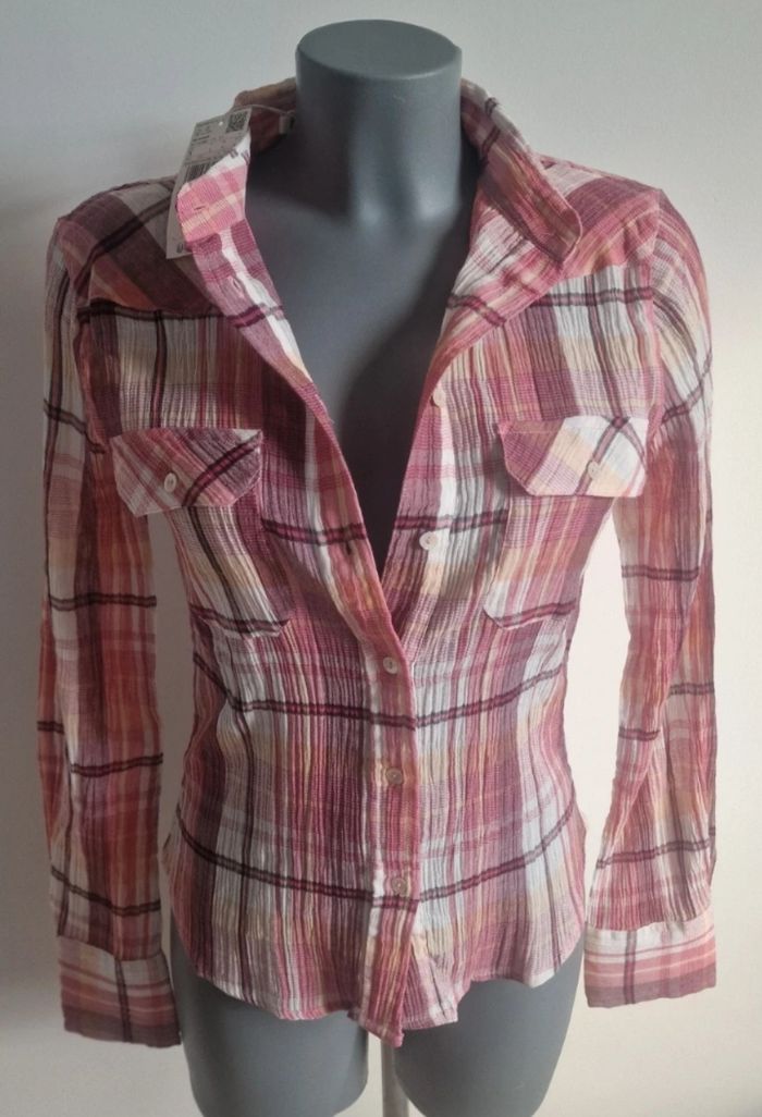 Chemise Mango à carreaux – neuve avec étiquette – coton – taille S / 36 - photo numéro 3