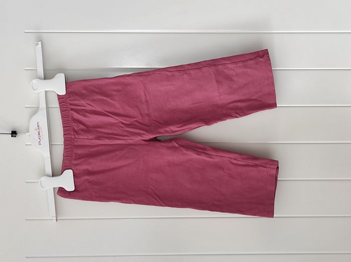 Pantalon bébé fille 18 mois – coton, taille élastique, vieux rose - photo numéro 2