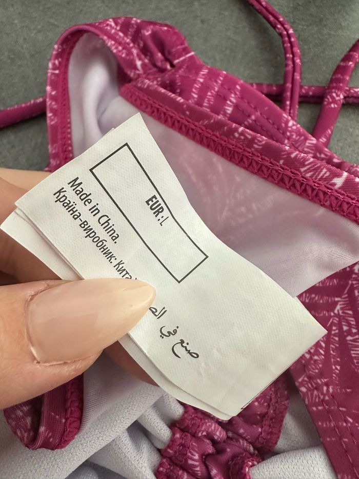 Maillot de bain deux pièces rose violine et blanc tropical T38/40 M/L - photo numéro 8