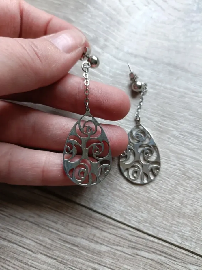 Boucles d'oreilles argentées