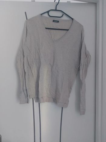 Pull fin femme 40 gris paillettes