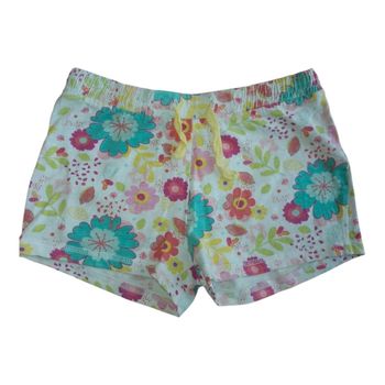 Short blanc avec motifs fleurs taille 8 ans