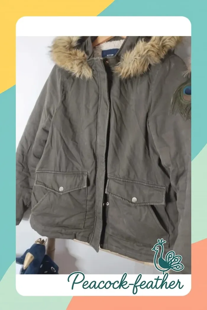 Manteau kaki Kiabi 40/42 - photo numéro 4