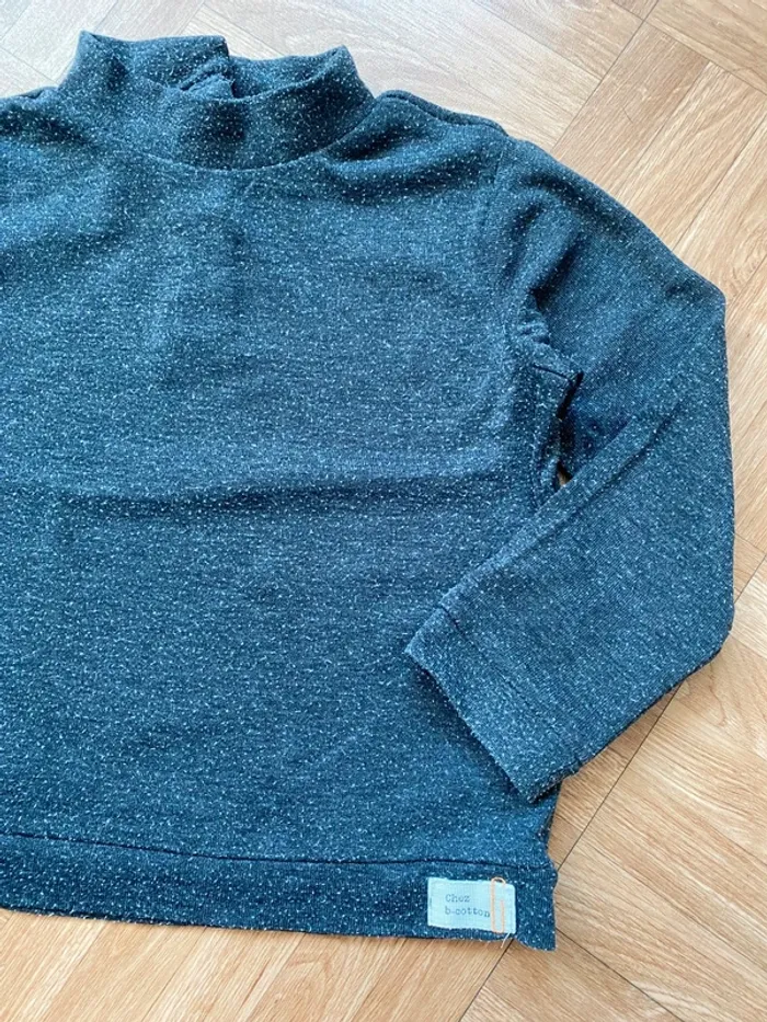 Sous pull à col roulé gris taille 18/24 mois Zara - photo numéro 2