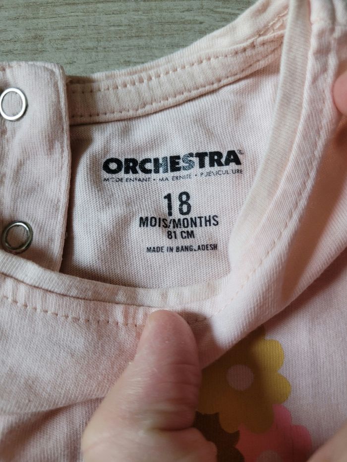 Lot de 2 t-shirts manches longues fleuris taille 18 mois - photo numéro 3