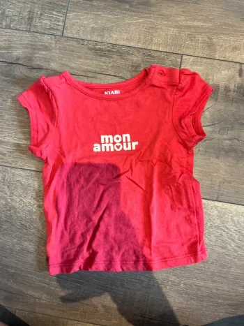 T-shirt rouge fille 3 mois neuf