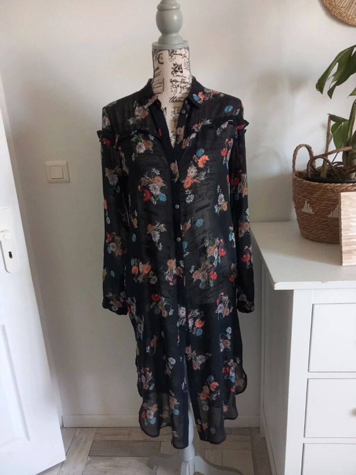 Chemise longue transparente edc