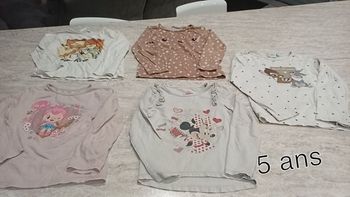 Lot 5 t-shirts manche longue fille