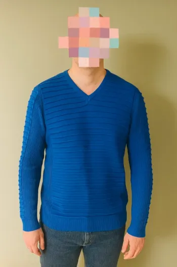Pull bleu électrique Jesse James - Col V - Taille M