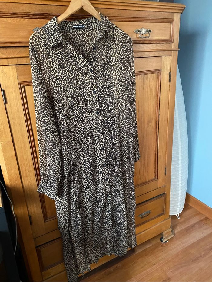 Robe longue léopard