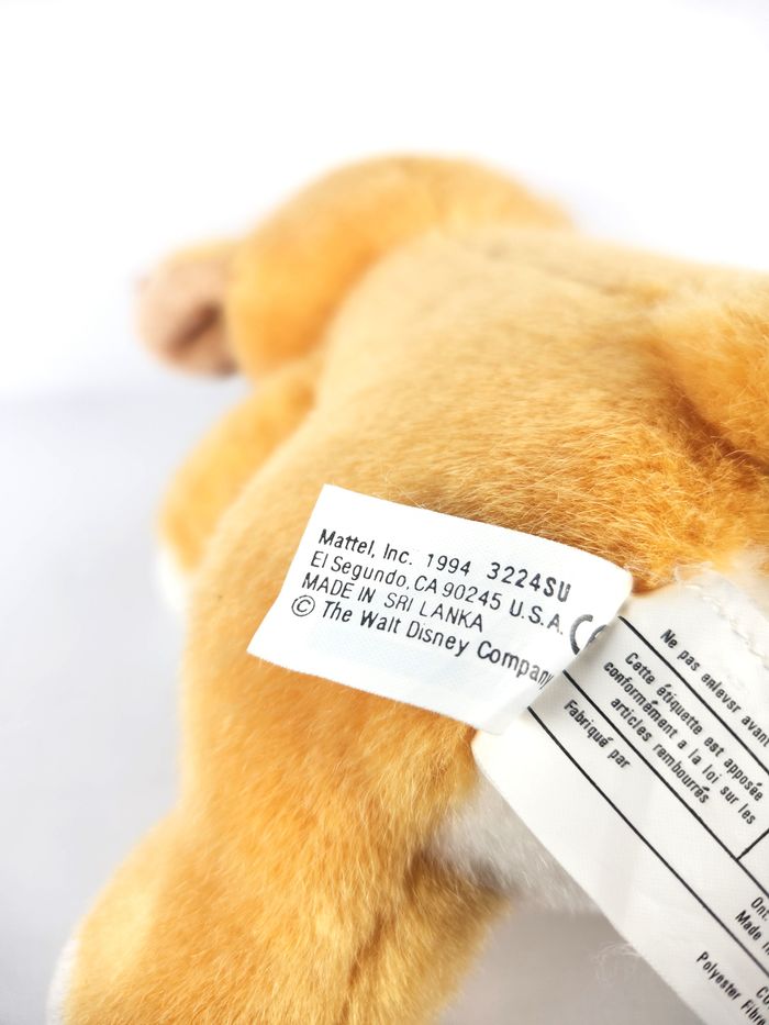 Peluche Simba Bébé Le Roi Lion - Mattel Disney Vintage 1994 - 20 cm - photo numéro 7