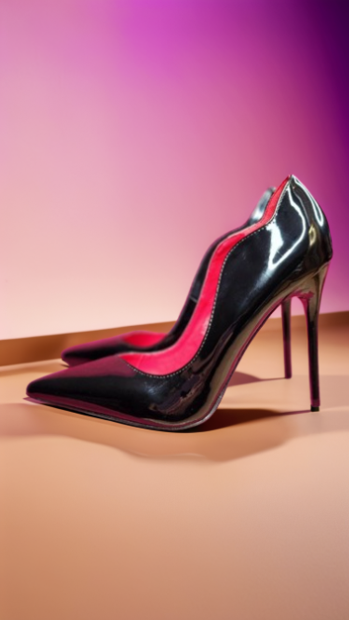 Escarpins à Talons Aiguilles en Cuir Verni Tulipano – Doublure en Cuir Véritable – Taille EU 39 (Con