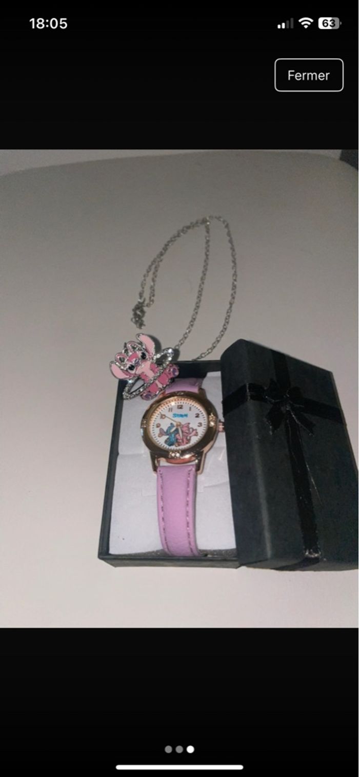 Montre stitch + collier angel - photo numéro 3