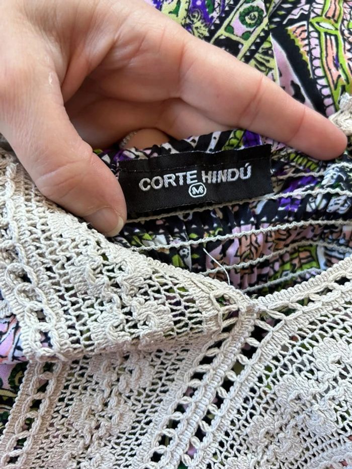 Corte Hindu Robe midi verte à crochet – Taille 38 – Très bon état - photo numéro 11
