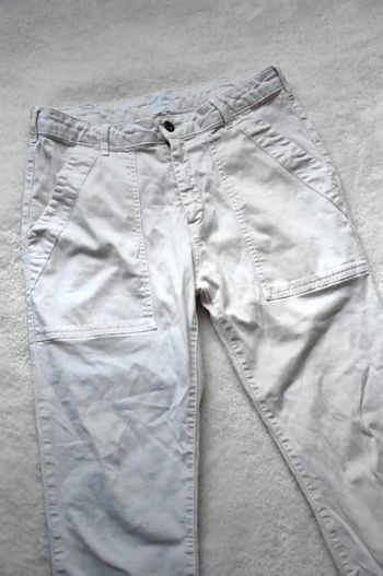 Jean en toile blanc crème style baggy Karl Marc John 38 grandes poches