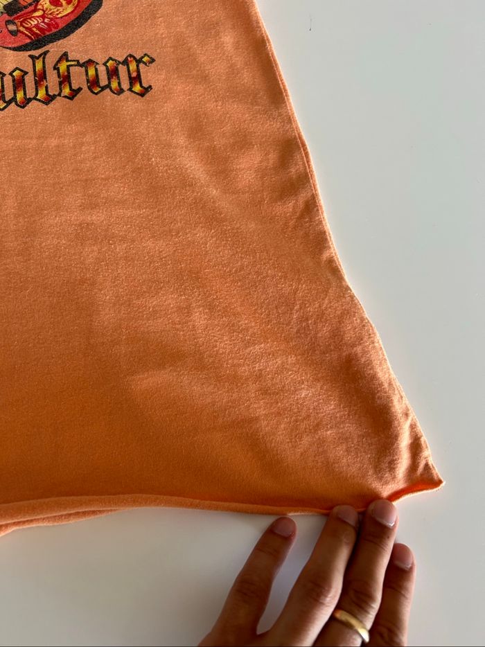 Tee Shirt Manches Longues, Orange, Rock : Von Dutch, Taille : M - photo numéro 4