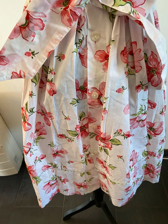Robe d’été blanche avec fleurs rose et vertes taille 34 - photo numéro 10