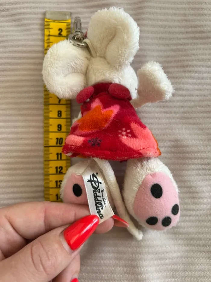 Peluche Diddlina 15 cm - Porte-clés blanche et rose - photo numéro 3