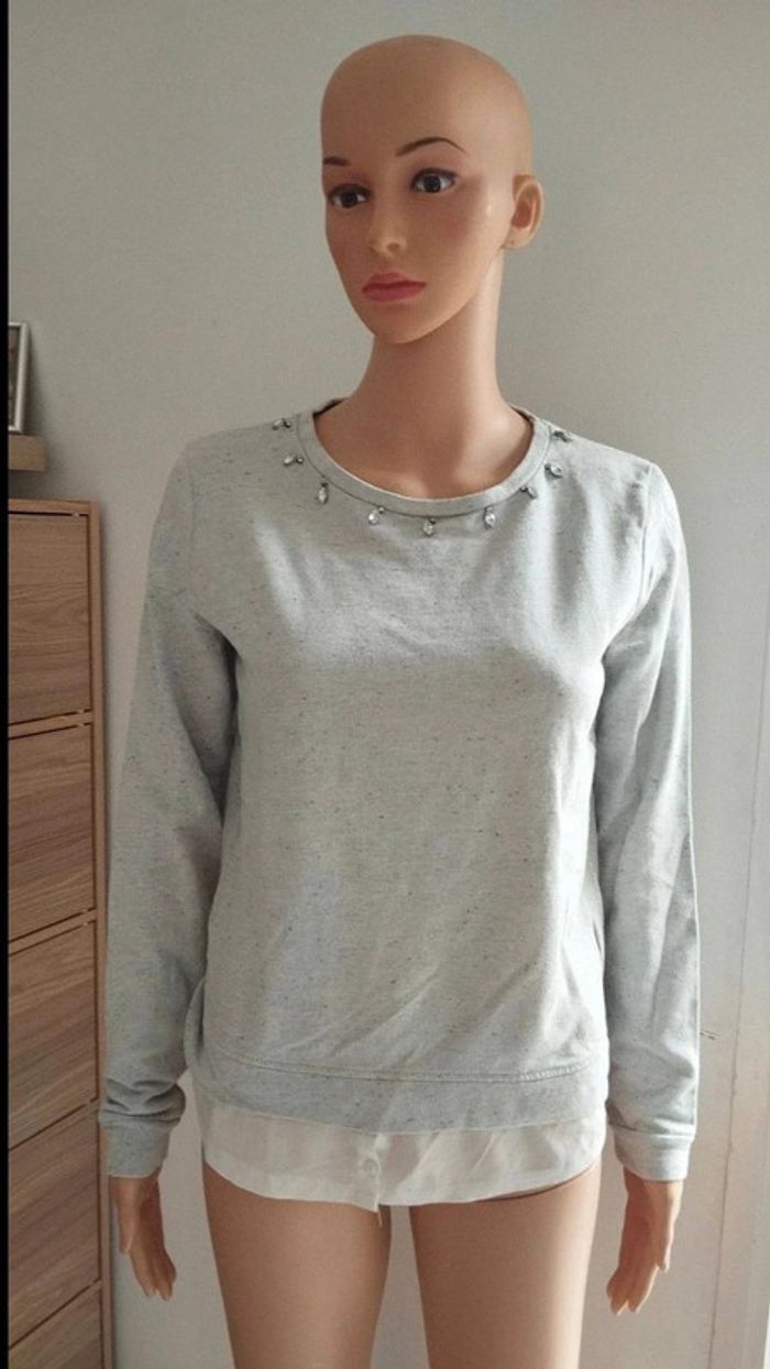Pull gris taille s Pimkie effet chemise