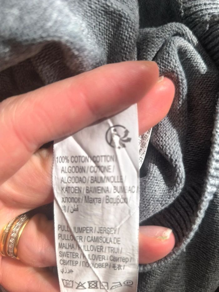Pull gris unis 6 mois garçons - photo numéro 5