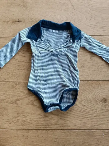 Body polo ligné marine
