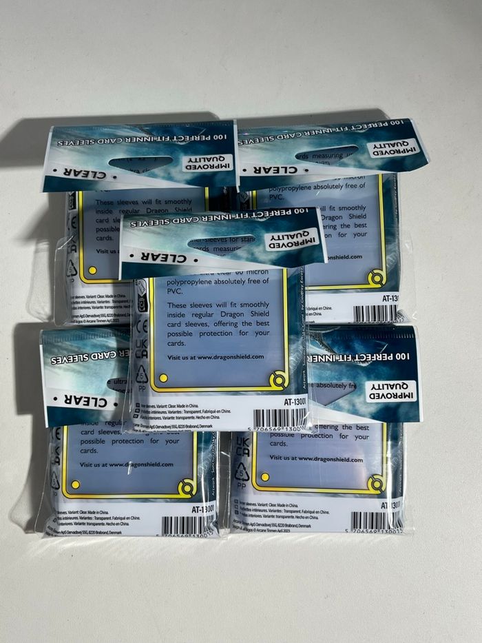 5 x paquets de 100 sleeves Perfect Fit Dragon Shield - photo numéro 2